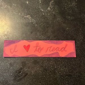 “I ❤️ to read” bookmark